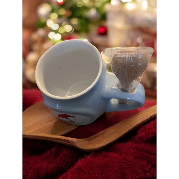 Elf on the Shelf Christmas Coffee Cocoa Mug Blue 4" Festive Holiday Decor EUC - Picture 7 of 7